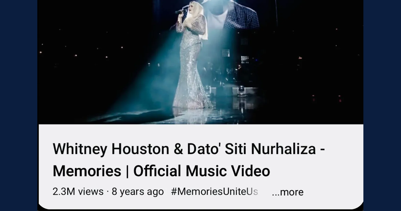 Whitney Houston & Dato Siti Nurhaliza Memories official music video
